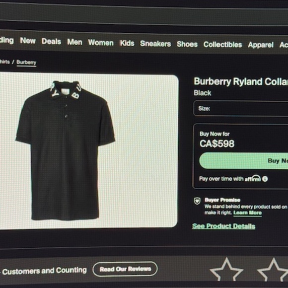 Men's Burberry Polo Shirt - Picture 2 of 5